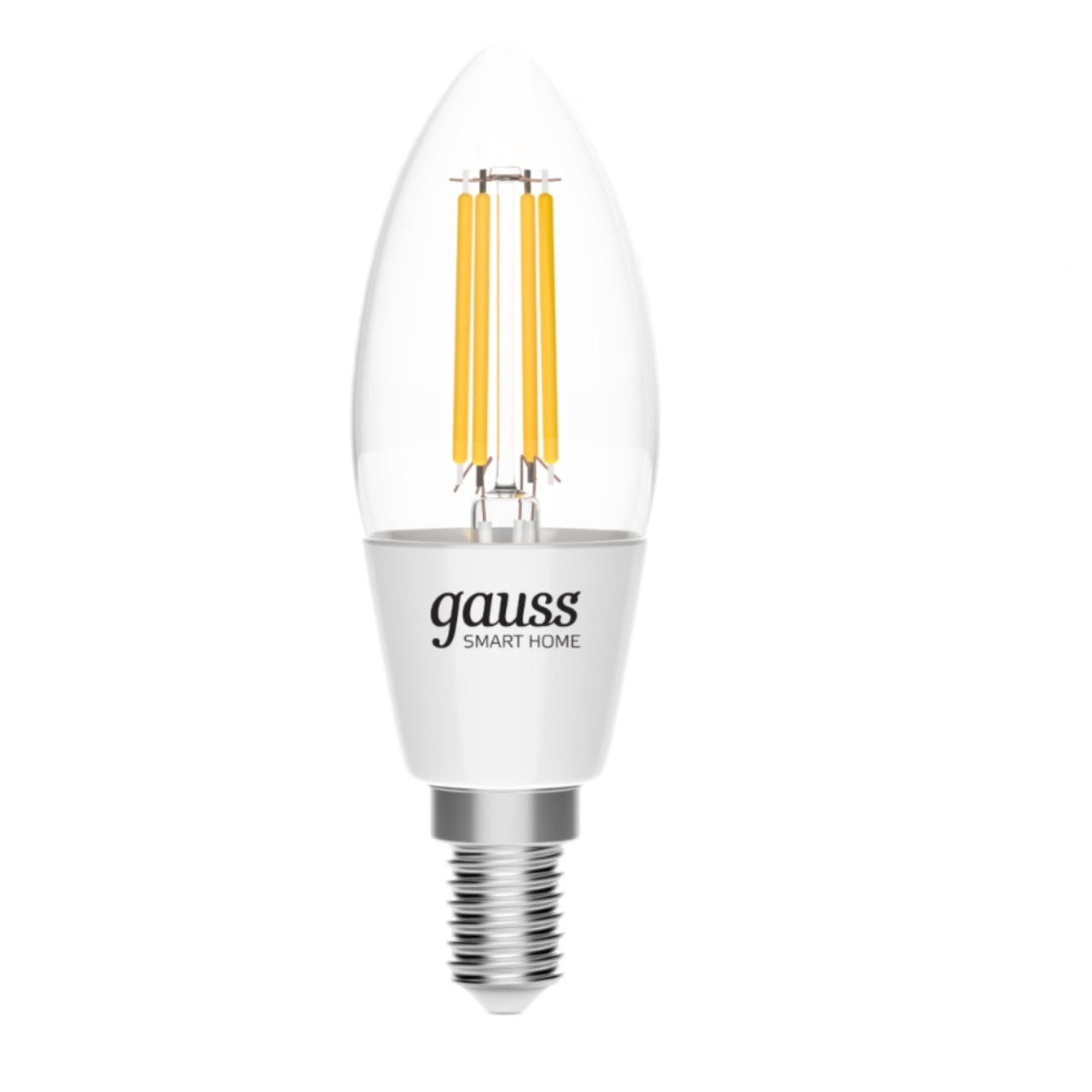 Лампа Gauss Smart Home Filament С35 4,5W 495lm 2000-6500К E14 диммируемая LED