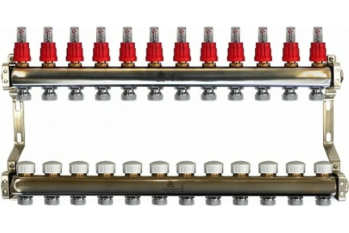 Коллекторный блок Gekon для теплого пола 1"x3/4"EU отверстий -11