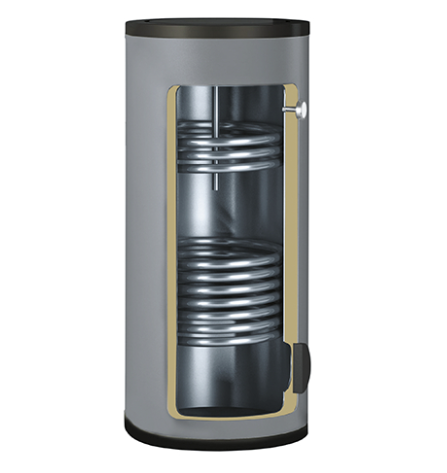 Бойлер 400 л с 1-м ТО Gekon B01 51 кВт напольный INOX