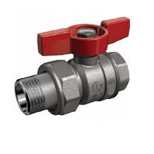 Кран шаровой Gekon хром ручка-бабочка 1 1/4" ВР-американка