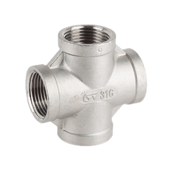 Крестовина GENEBRE 0180 02, DN008 (1/4"), PN20, корпус - AISI316 (CF8M), ВР-ВР