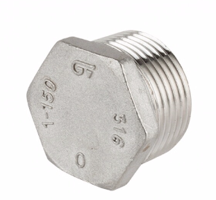 Заглушка шестигранная GENEBRE 0290 02, DN008 (1/4") PN20, корпус - AISI316 (CF8M), НР, резьба BSPT