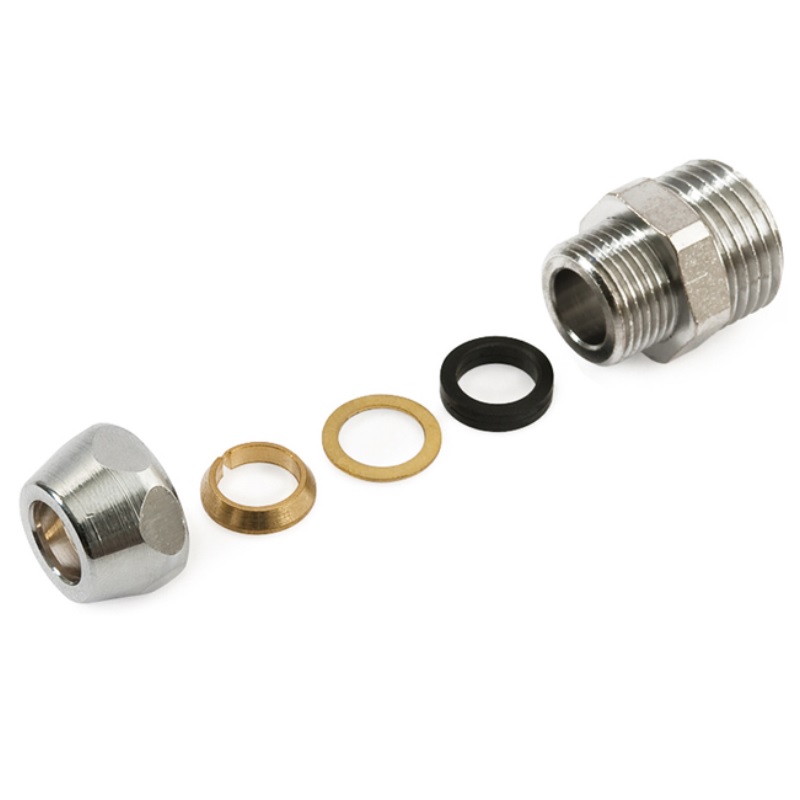 Переходник General Fittings с цангой 1/2" ш хром