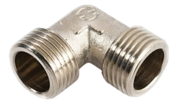 Угольник 90° 1"-1" General Fittings 2700 нар. резьба, латунь никелированная