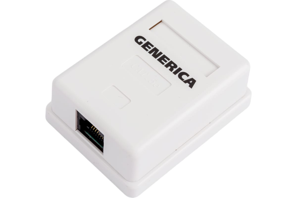 Розетка компьютерная GENERICA 1-м ОП RJ45 кат.5E UTP CS2-1C5EU-12-G