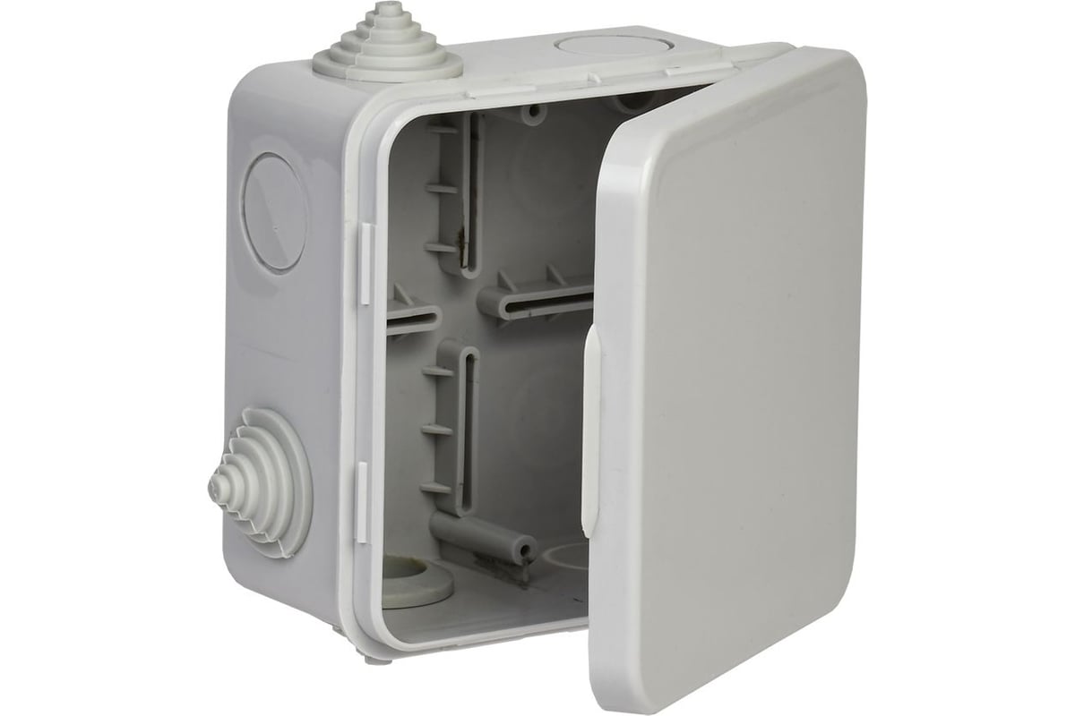 Коробка распределительная КМ 100х100х50мм о/к IP54 8 вв. (7035) GENERICA
