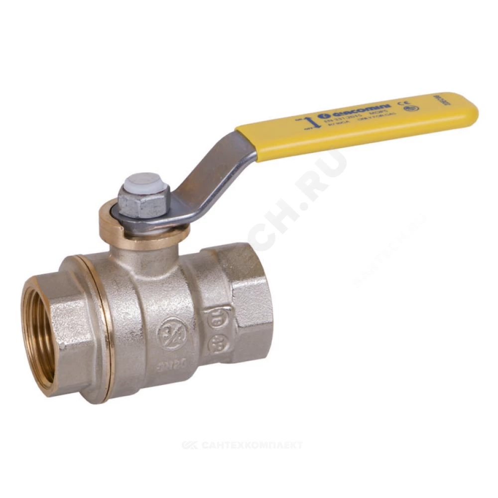 Кран шаровой с вн./вн. резьбой для газа 1/4" Giacomini R730GAX001