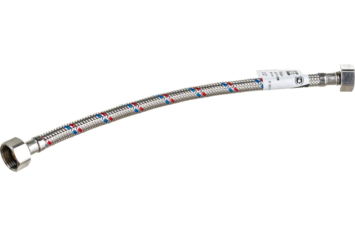 Подводка гибкая для воды с оплеткой из нержавеющей стали Gigant 1/2"х30 см г/г P-30-GG
