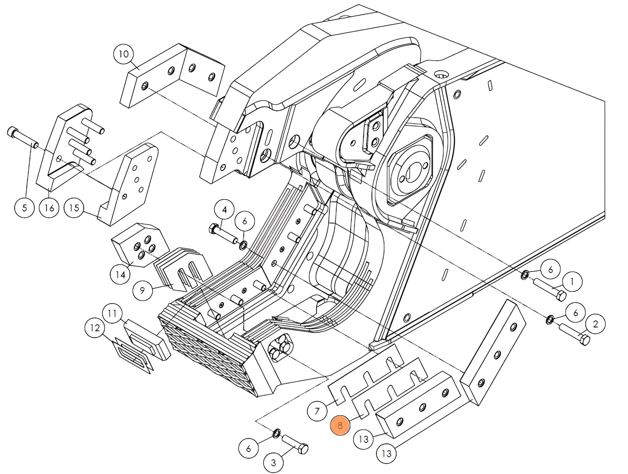 Проставка (пластина регулировочная) SH310-56 на гидроножницы Delta SH310R (аналог)