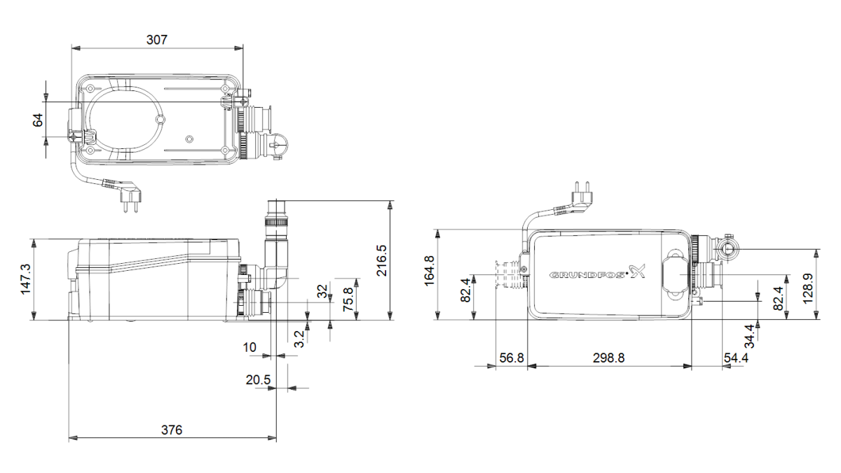 Канализационная насосная установка Grundfos Sololift2 D-2 купить по цене 54712.46 руб.