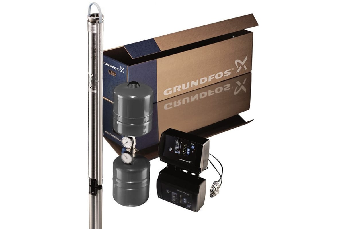 Пакет для водоснабжения Grundfos SQE 2-70 с прибором CU301 (кабель 60 м)