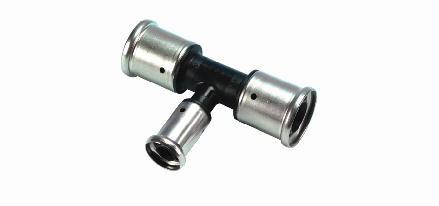 Тройник Henco пресс редукционный (сужение в центре) ПВДФ 10PK-402040