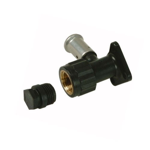 Водорозетка Henco ВР c черной заглушкой BP04 1/2" ПВДФ пресс 20x1/2" (56 мм)