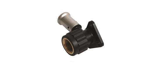 Водорозетка Henco 16-1/2" PKG 2 пресс-резьба вн. PVDF укороченная с черной заглушкой газ купить с доставкой по РФ