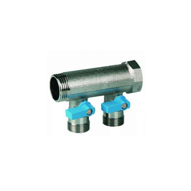 Коллектор Henco с шаровыми кранами под евроконус VB050502-BLAUW купить с доставкой по РФ