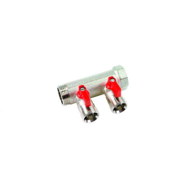 Коллектор Henco с шаровыми кранами под евроконус VB050502-ROOD