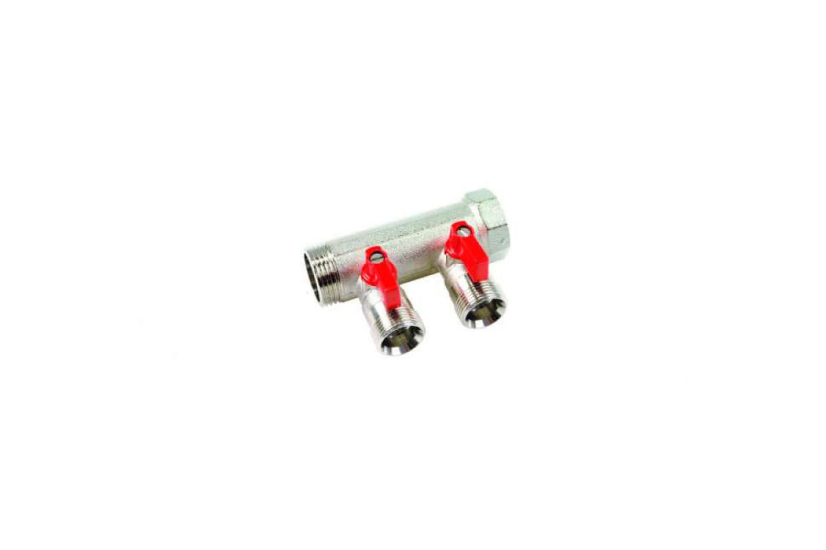 Коллектор Henco с шаровыми кранами под евроконус VB050504-ROOD