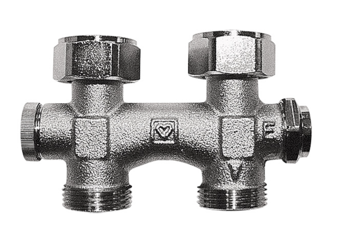 Узел подключения Herz 3000 проходной G3/4" фикс байпас для однотрубных систем