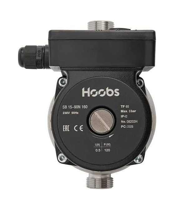 Насос повысительный Hoobs SB 15-90N 160мм 120Вт 1x230В 50Гц (с гайками, латунь) (корпус нерж.сталь)