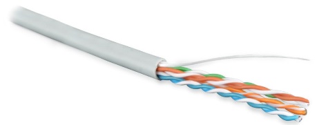 Кабель витая пара Hyperline UUTP4-C5E-S24-IN-LSZH-GY-305 U/UTP кат.5E 4х2х24AWG solid LSZH нг(А)-HF  сер. (м) купить с доставкой по РФ
