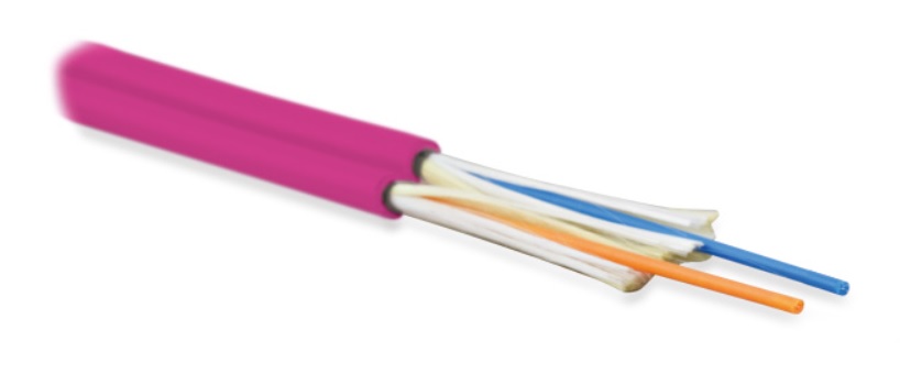 Кабель Hyperline FO-D2-IN-504-2-LSZH-MG  волоконно-оптический 50/125 (OM4) многомодовый для внутренней прокладки, LSZH, нг(А)-HF, –40°C – +70°C, маджента купить с доставкой по РФ