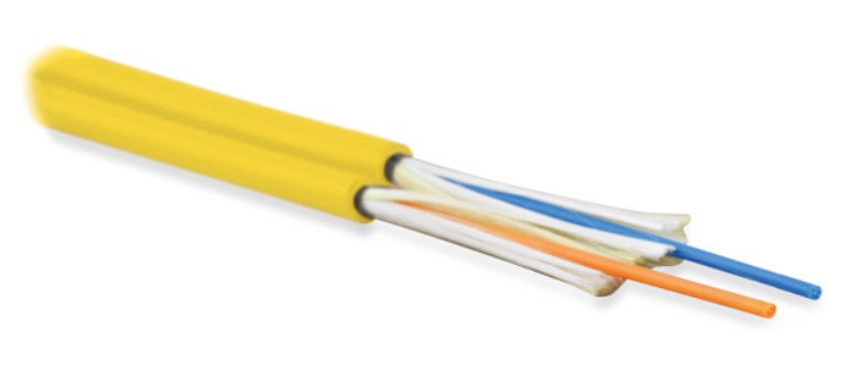 Кабель Hyperline FO-D3-IN-9S-2-HFLTx-YL волоконно-оптический 9/125 (SMF-28 Ultra) одномодовый, 2 волокна,   для внутренней прокладки, HFLTx, –40°C – +70°C, желтый купить с доставкой по РФ