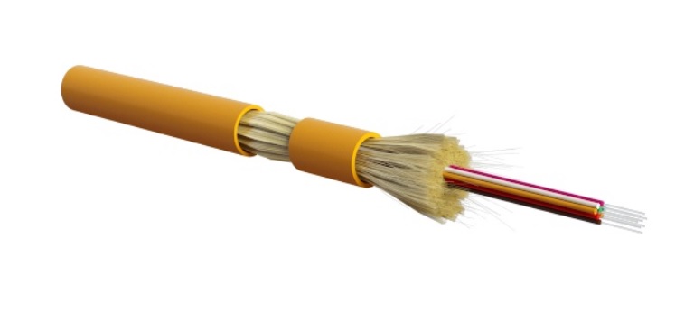 Кабель Hyperline FO-DF-IN-50-4-LSZH-OR волоконно-оптический 50/125 (OM2) многомодовый, 4 волокна,  , бронированный, гибкий, для внутренней прокладки, LSZH, –40°C – +80°C, оранжевый купить с доставкой по РФ