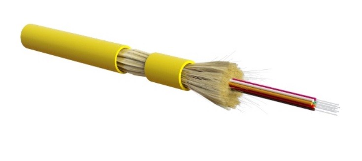 Кабель Hyperline FO-DT-IN-9S-24-LSZH-YL волоконно-оптический 9/125 (SMF-28 Ultra) одномодовый,  для внутренней прокладки, LSZH, нг(А)-HF, –40°C – +70°C, желтый купить с доставкой по РФ