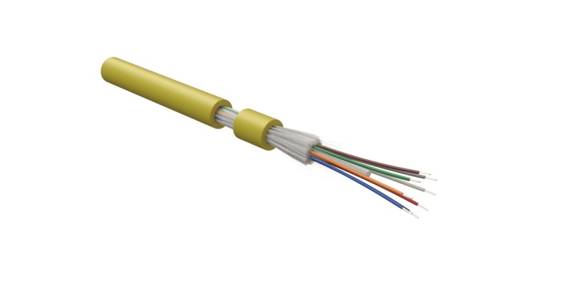 Кабель Hyperline FO-DT-IN-9S-8-HFLTx-YLволоконно-оптический 9/125 (SMF-28 Ultra) одномодовый,  для внутренней прокладки, HFLTx, –40°C – +70°C, желтый купить с доставкой по РФ