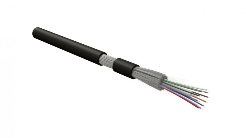Кабель Hyperline FO-DT-IN/OUT-9S-12-HFLTx-BK волоконно-оптический 9/125 (SMF-28 Ultra) одномодовый,  внутренний/внешний, HFLTx, –40°C – +70°C, черный купить с доставкой по РФ