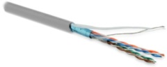 Hyperline FUTP4-C5E-P26-IN-LSZH-GY-100 (100 м) Кабель витая пара, экранированная F/UTP, категория 5e, 4 пары (26 AWG), многожильный (patch), экран - фольга, LSZH, нг(А)-HF, –20°C – +75°C, серый купить с доставкой по РФ