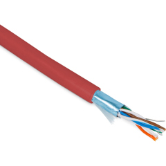 Hyperline FUTP4-C5E-P26-IN-PVC-RD-100 (100 м) Кабель витая пара, экранированная F/UTP, категории 5e, 4 пары (26 AWG), многожильный (patch), экран - фольга, PVC, –20°C – +75°C, красный купить с доставкой по РФ