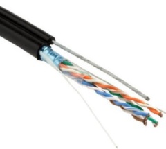 Hyperline FUTP4-C5E-S24-ARM-OUT-PE/PE-BK (куски) Кабель витая пара F/UTP, кат.5e,4 пары(24 AWG), одножильный(solid), экран-фольга, бронир.стальн. лентой, внеш., PE/PE, -40°C-+60°C, черный купить с доставкой по РФ
