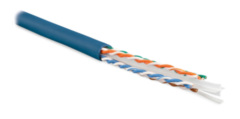 Hyperline FUTP4-C5E-S24-IN-LSLTX-BL-305 (305 м) Кабель витая пара F/UTP, категория 5e, 4 пары (24 AWG), одножильный (solid), экран - фольга, нг(А)-LSLTx, внутренний, синий купить с доставкой по РФ
