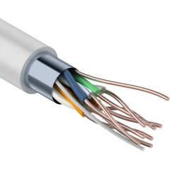 Hyperline FUTP4-C5E-S24-IN-LSLTX-GY-305 (305 м) Кабель витая пара F/UTP, категория 5e, 4 пары (24 AWG), одножильный (solid), экран - фольга, нг(А)-LSLTx, внутренний, серый купить с доставкой по РФ