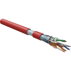 Hyperline FUTP4-C5E-S24-IN-LSLTX-RD-305 (305 м) Кабель витая пара F/UTP, категория 5e, 4 пары (24 AWG), одножильный (solid), экран - фольга, нг(А)-LSLTx, внутренний, красный купить с доставкой по РФ