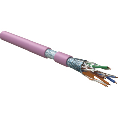 Hyperline FUTP4-C5E-S24-IN-LSZH-PK-305 (305 м) Кабель витая пара F/UTP, категория 5e, 4 пары (24 AWG), одножильный(solid), экран - фольга, LSZH, нг(А)-HF, –20°C – +75°C, розовый купить с доставкой по РФ