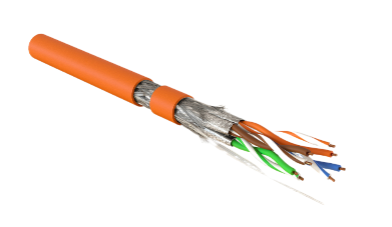 Кабель витая пара Hyperline SFTP4-C7-S23-IN-LSZH-OR-500 (500 м)  одножильный (solid), LSZH (нг(А)-HF), оранжевый купить с доставкой по РФ