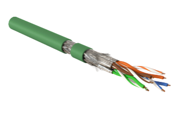 Кабель витая пара Hyperline SFTP4-C7A-S23-IN-LSZH-GN-500 (500 м) одножильный (solid), LSZH (нг(А)-HF), зеленый купить с доставкой по РФ