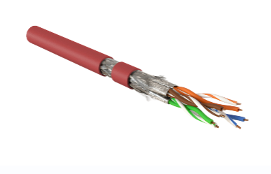 Кабель витая пара Hyperline SFTP4-C8.1-S23-IN-LSZH-RD-500 (500 м)  одножильный (solid), LSZH (нг(А)-HF), –40°C – +80°C, красный купить с доставкой по РФ