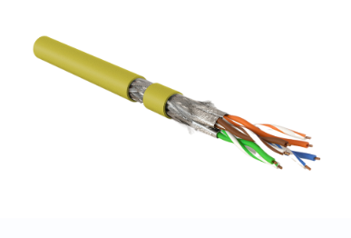 Кабель витая пара  Hyperline SFTP4-C8.1-S23-IN-LSZH-YL-500 (500 м)  одножильный (solid), LSZH (нг(А)-HF), –40°C – +80°C, желтый купить с доставкой по РФ