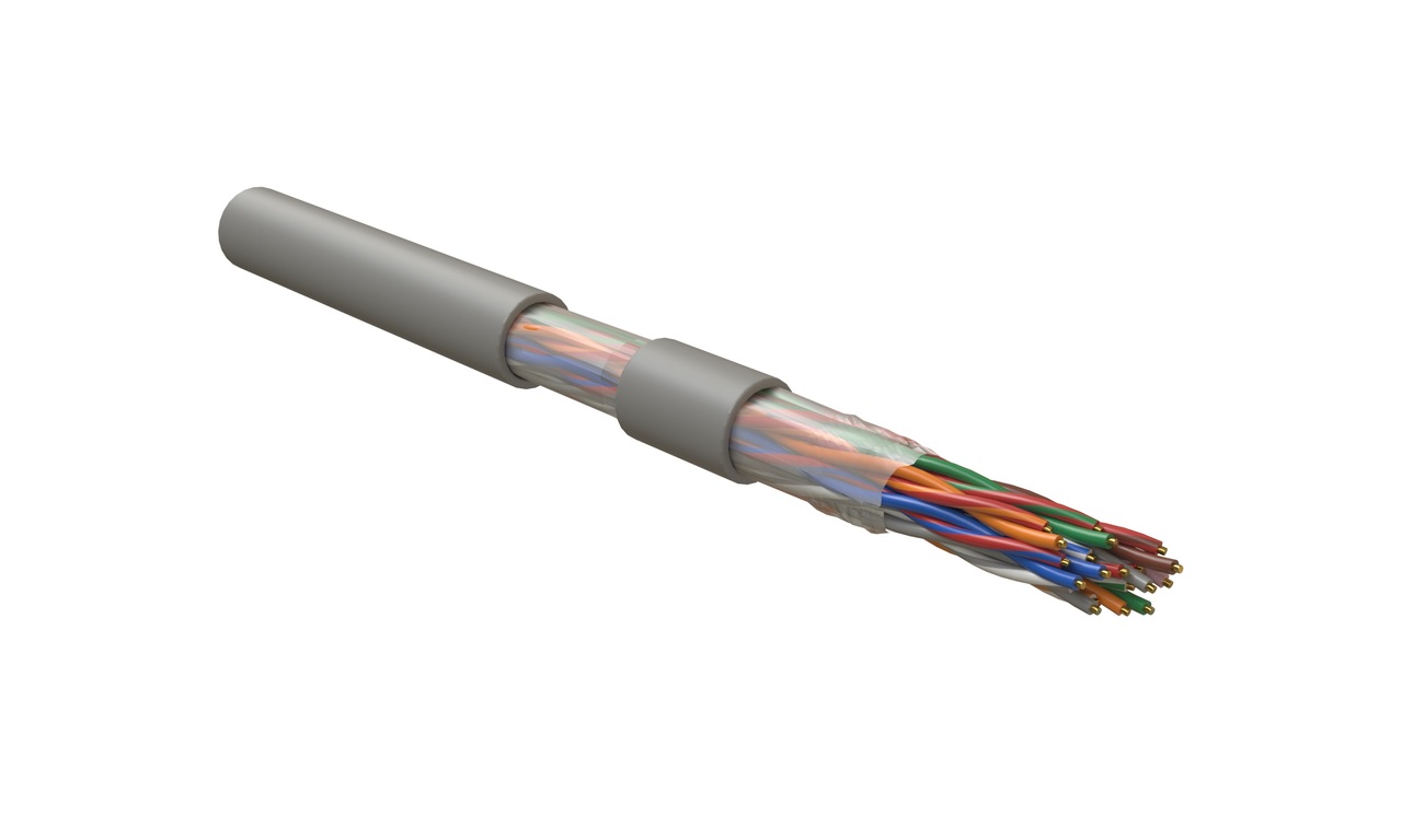 Hyperline UUTP10-C3-S24-IN-LSZH-GY  неэкранированная U/UTP, категория 3, 10 пар (24 AWG), одножильный (solid), LSZH нг(А)-HF, –20°C - +60°C, серый купить с доставкой по РФ