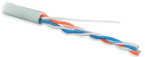 Кабель витая пара Hyperline UUTP2-C5-S24-IN-PVC-GY-500 (500 м) одножильный (solid), PVC, -20°C – +75°C, серый купить с доставкой по РФ