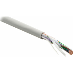 Кабель витая пара Hyperline UUTP25-C3-S26-IN-PVC-GY (UTP25-C3-SOL-26AWG-IN-PVC-GY)  категория 3, 25 пар (26 AWG), одножильный (solid), PVC, –20°C – +60°C, серый купить с доставкой по РФ