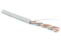 Кабель витая пара Hyperline UUTP4-C5E-P24-IN-PVC-WH-100 (100 м)  неэкранированная U/UTP, категория 5e, 4 пары (24 AWG), многожильный (patсh), PVC, -20°C – +75°C, белый купить с доставкой по РФ