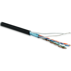 Кабель витая пара Hyperline UUTP4-C5E-S24-IN-LSZH-BK-100 (100 м) неэкран. U/UTP, категория 5e, 4 пары (24 AWG), одножильный (solid), LSZH, нг(А)-HF, -20°C – +75°C, черный купить с доставкой по РФ