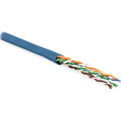 Кабель витая пара Hyperline UUTP4-C6-P24-NCR-IN-LSZH-BL-100 (100 м)   неэкранированная U/UTP, категория 6, 4 пары (24 AWG), многожильный (patсh), без разделителя, LSZH, нг(А)-HF, –5°C–+60°C, синий купить с доставкой по РФ