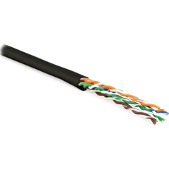 Кабель витая пара  Hyperline UUTP4-C6-P24-NCR-IN-PVC-BK-100 (100 м)   неэкранированная U/UTP, категория 6, 4 пары (24 AWG), многожильный (patсh), без разделителя, PVC, нг(А)-HF, –5°C–+60°C, черный купить с доставкой по РФ