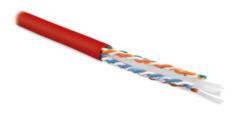 Кабель витая пара  Hyperline UUTP4-C6-S23-IN-LSZH-RD-100 (100 м) U/UTP, категория 6, 4 пары (23 AWG), одножильный (solid), с разделителем, LSZH, нг(А)-HF, –20°C – +75°C, красный купить с доставкой по РФ
