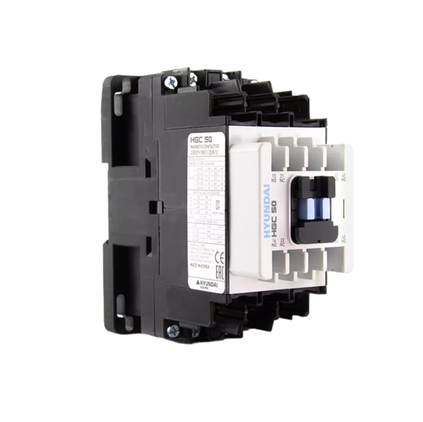 Магнитный контактор Hyundai HGC50 22NS X024 50А 22 кВт при АС3 (380-440В) кат. 24В АC 2НО+2НЗ